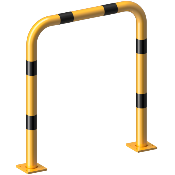 Anti-nudge hoop | removable | steel tube  76 mm | yellow / black | total width: 1000 mm | height above ground: 1150 mm